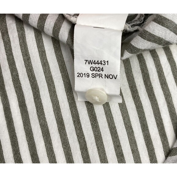 Lucky Brand Womens Rolled Sleeve Striped Button Down Shirt Relaxed Grey White SM - Picture 7 of 11